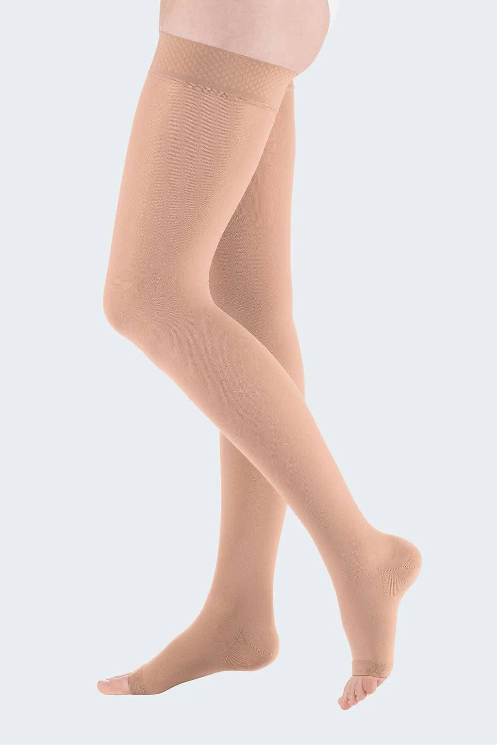 Medi Duomed Open-Toe Thigh High Compression Stockings - CCL 1 (18-21 MMHG)  / Small