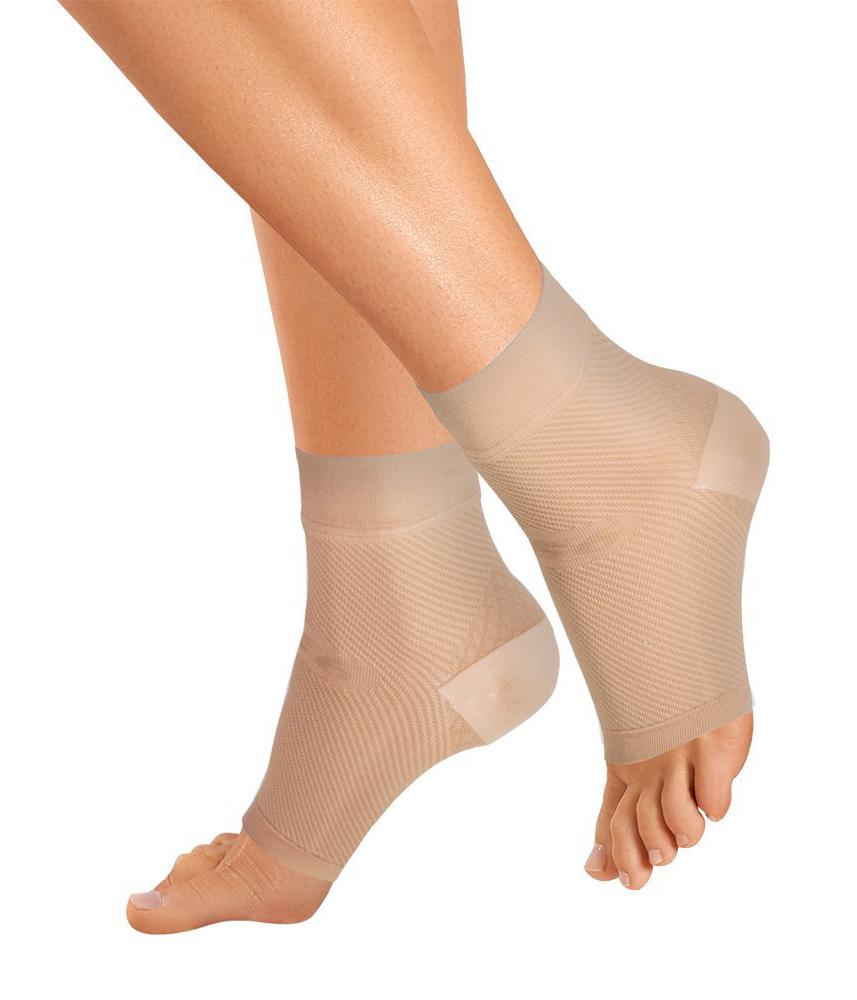 OS1st FS6 Plantar Fasciitis Natural Compression Foot Sleeves (Pair) - Small
