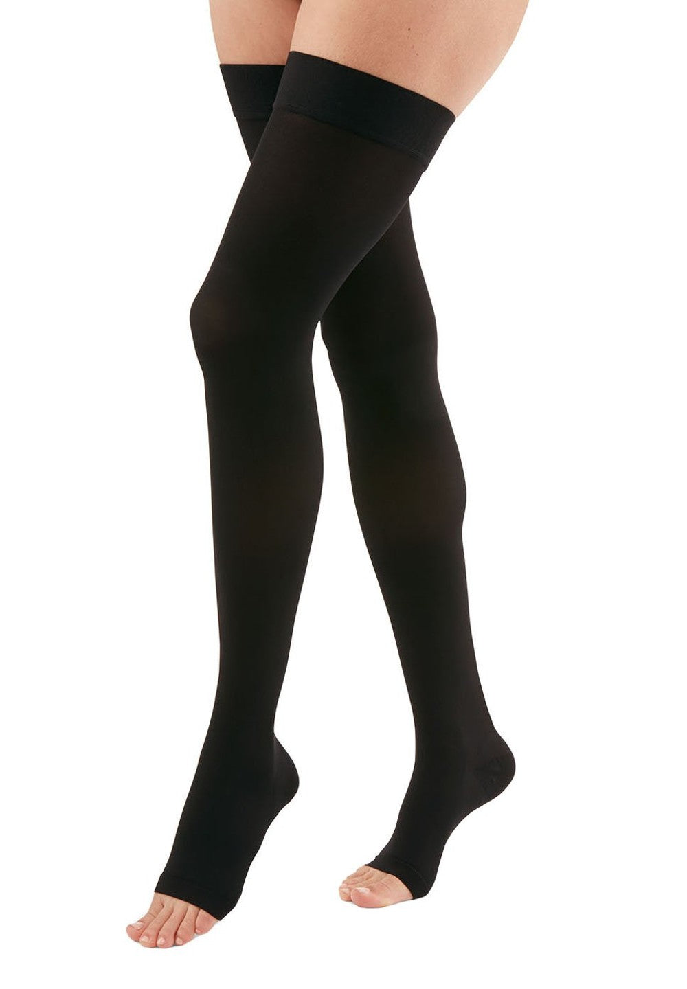 Medi Duomed Open Toe Thigh High Black Compression Stockings BodyHeal